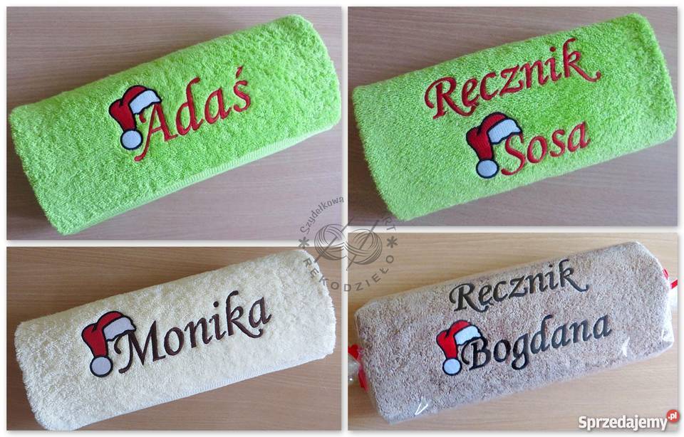 Ręcznik z IMIENIEM haftem PREZENT mikołaj święta Toruń
