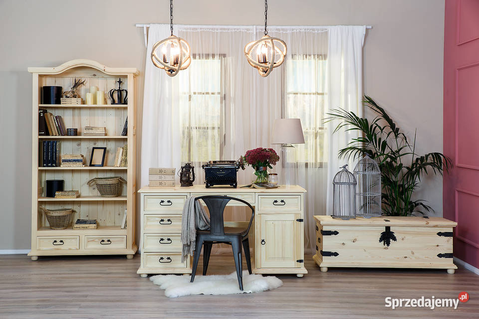 Duży regał na książki sosnowy producent mebli Meble małopolskie Maków Podhalański