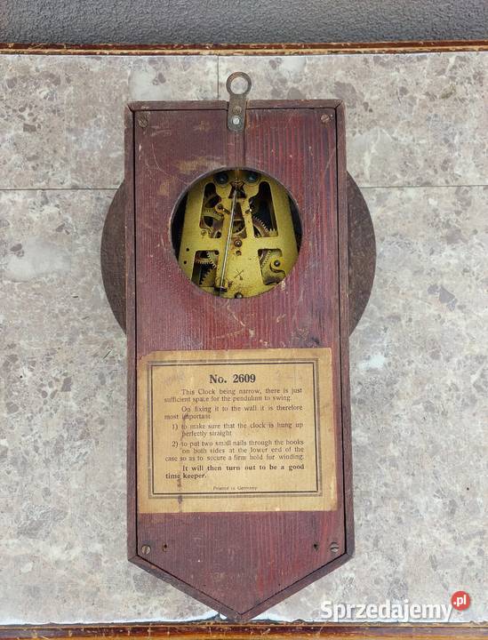 131 Stary zegar ścienny miniatura HAU chodzik pomorskie Tczew