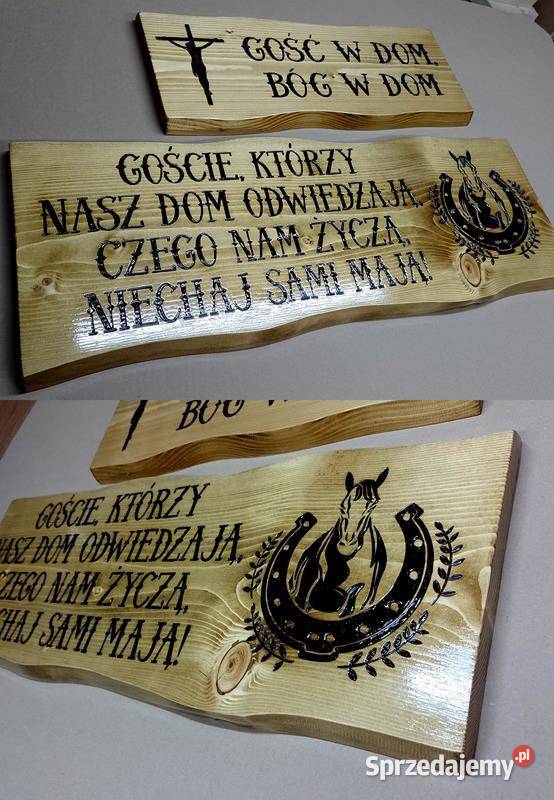 Wypalanie na Drewnie napisów szyld drewniany Roczyny