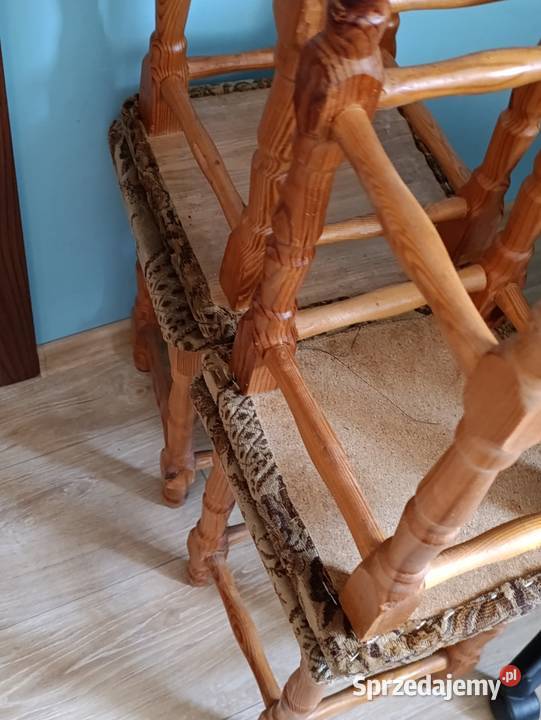 taboret taborety drewniane 4 sztuki komplet Poznań