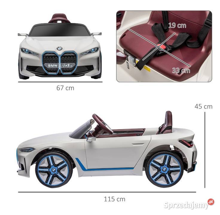 Auto BMW I4 akumulatorowe dzieci białe wysoka Rowerki i pojazdy lubuskie Gorzów Wielkopolski