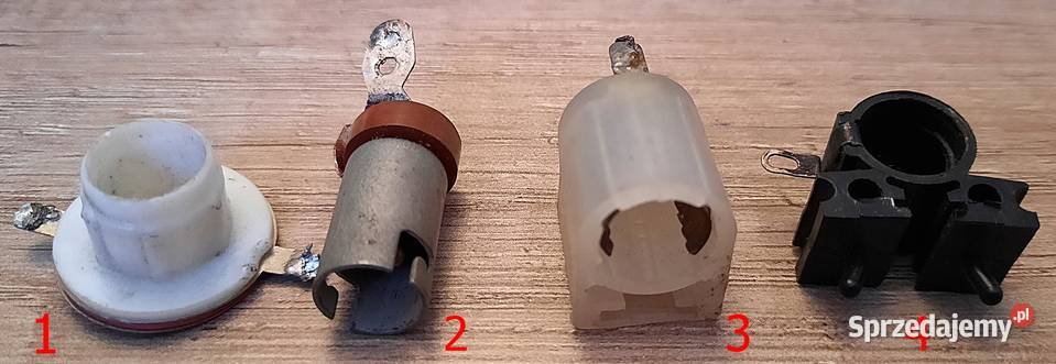 Oprawki żarówek radiowych z lat PRL