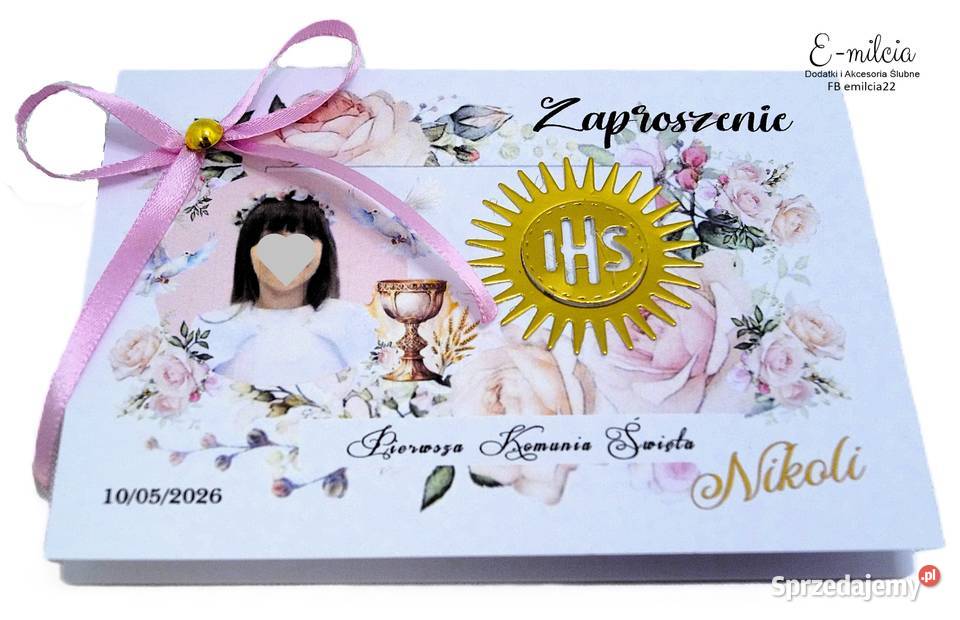 Zaproszenia z okazji I Komunii Św ze zdjęciem Zielona Góra