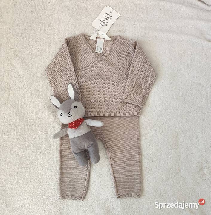 Beżowy komplet HM 68 bawełna lyocell sweterkowy H&M