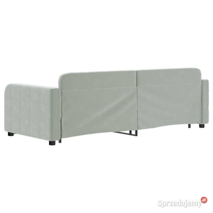 Sofa rozsuwana jasnoszara aksamit 80x200 sprzedam