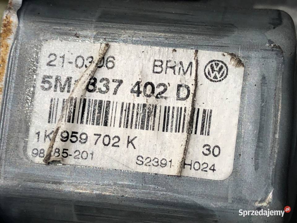 PODNOŚNIK SZYBY PRAWY PRZÓD VW GOLF PLUS V