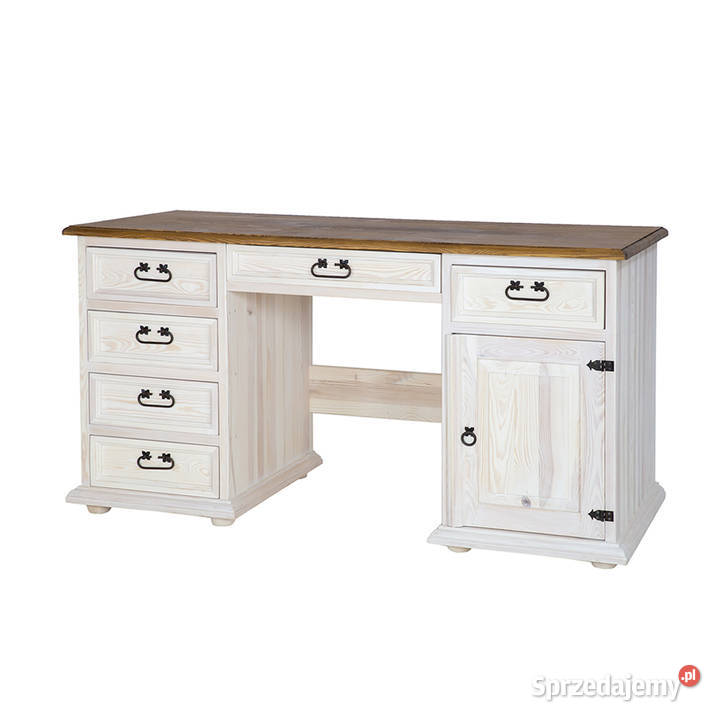 Drewniane stylowe biurko rustykalne do gabinetu 60cm Maków Podhalański