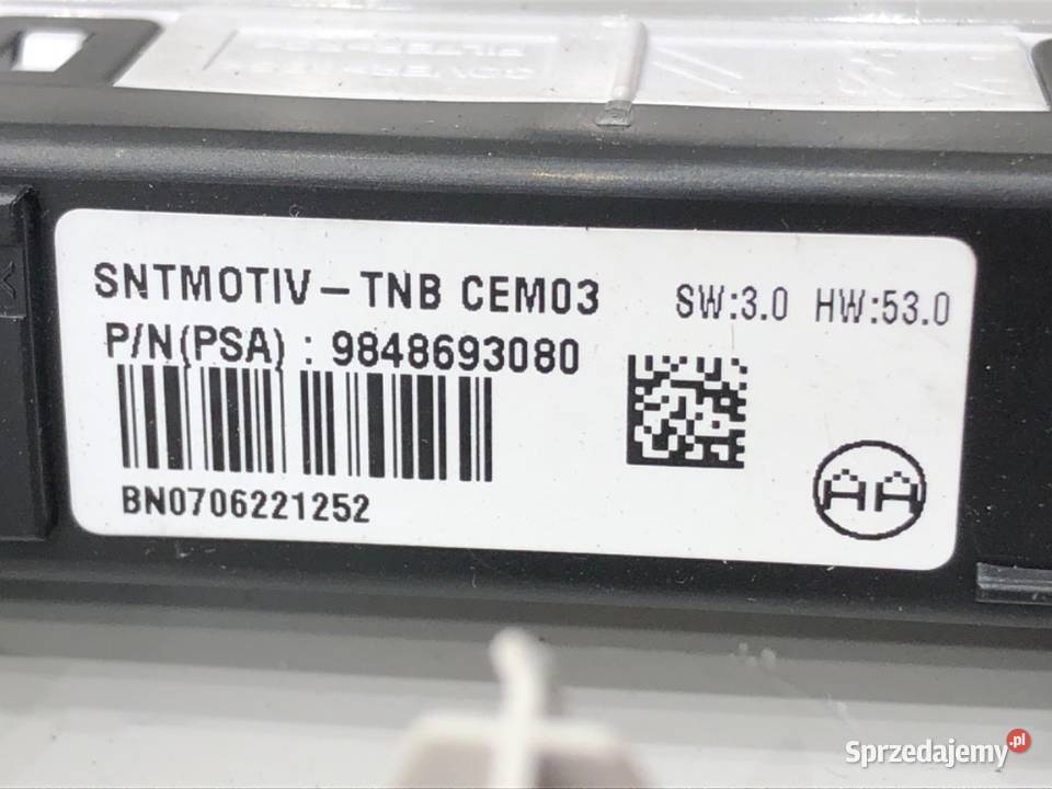 LAMPA SUFITOWA CITROEN C4 III 9848693080 osobowe Pozostałe