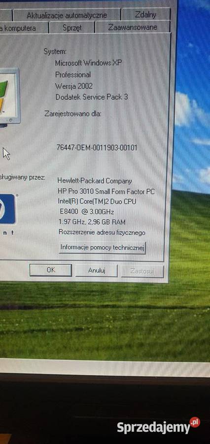 Komputer HP 3010 SFF E8400 3GB 320GB Pozostałe Komputery stacjonarne Warszawa