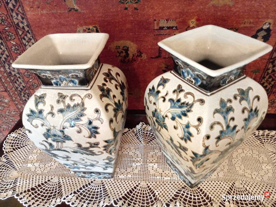 2 wazony porcelanowe ręcznie malowane 31 2 Piotrówek