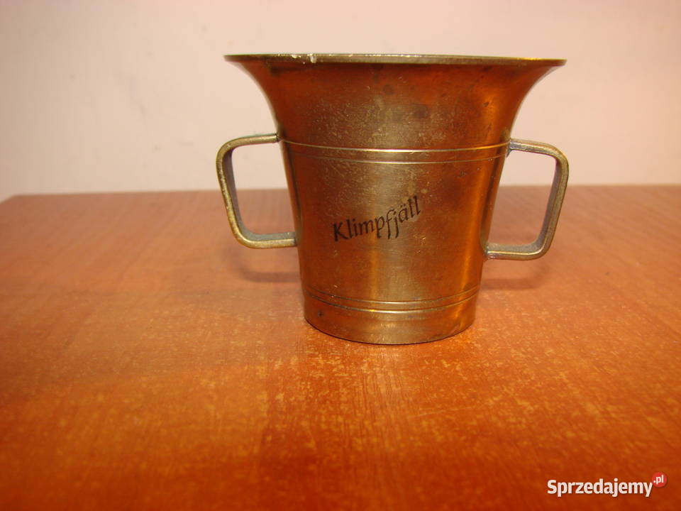 mały mosiężny moździerz pamiątka z Klimpfjal Pruszcz Gdański