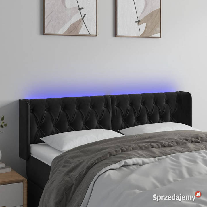 Zagłówek do łóżka z LED czarny 163x16x7888 Warszawa