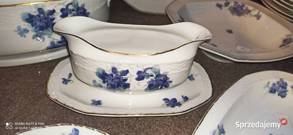 Serwis obiadowy Hutschenrouther Fiołki na białej Gdańsk