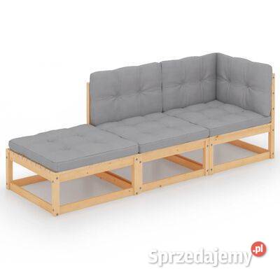 vidaXL 3cz zestaw wypoczynkowy z poduszkami lite Warszawa