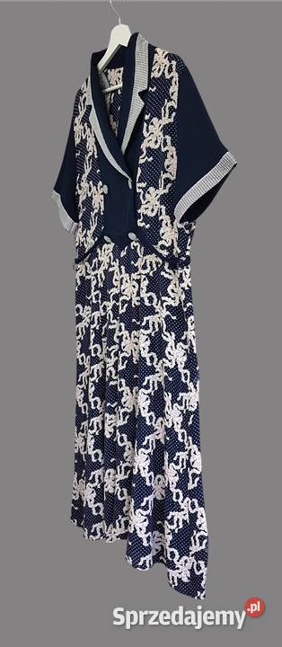 Damska prosta sukienka granatowa z krótkim Chrzanów sprzedam