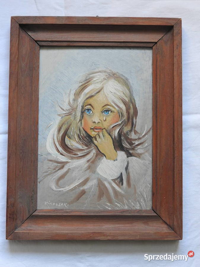 Obraz dziewczynki o niebieskich oczach ze łzą z Bytom