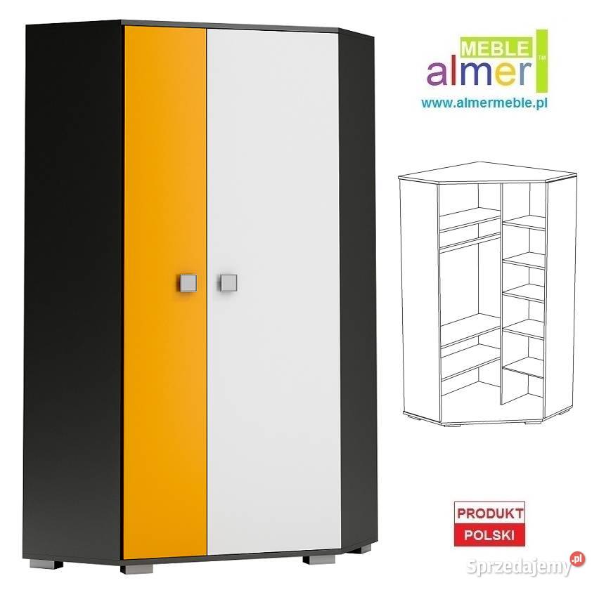 YELLOW Y17 szafa narożna młodzieży 95x95 w190 Pokój dziecięcy