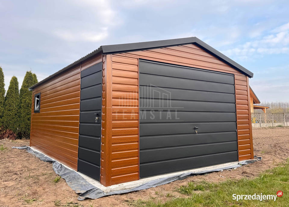 Garaż blaszany 5x6 m brama uchylna drzwi okno 30m2 Kościerzyna