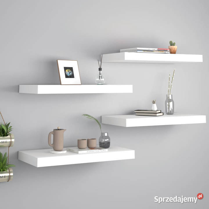 Półki ścienne 4 białe 50x23x38 MDF WM323810 Półki sprzedam