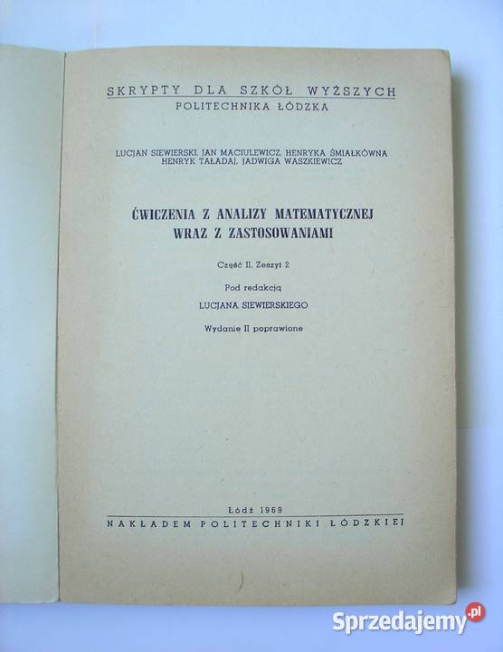 Ćwiczenia z analizy matematycznej z Łódź