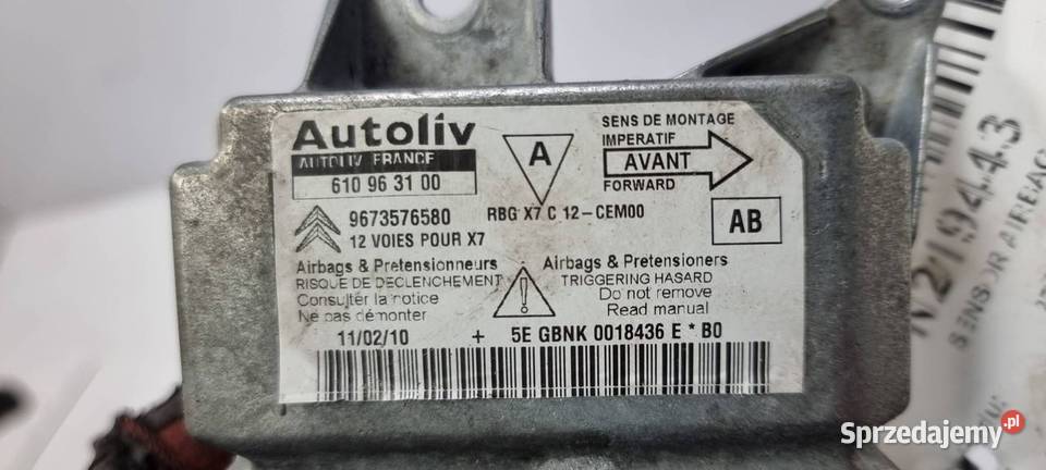 SENSOR AIRBAG CITROEN C5 9673576580