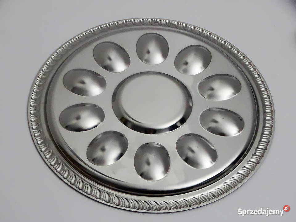Zestaw stalowy taca na jajka krajalnica do jajek Biłgoraj