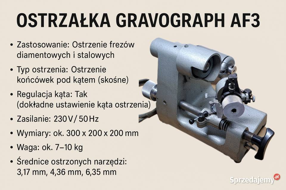 GRAVOGRAPH AF3 PROFESJONALNA OSTRZAŁKA DO FREZÓW Narzędzia warsztatowe dolnośląskie Mielęcin