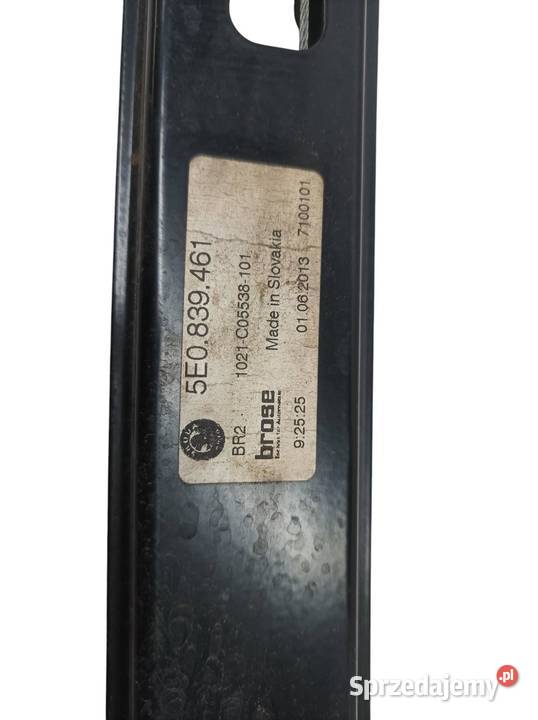 MECHANIZM SZYBY LEWY TYŁ HB 5E0839461 5Q0959811A sprzedam