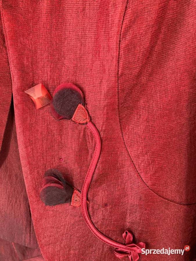 Komplet 3 w 1 żakiet bluzka spódnica rozmiar 50 czerwony Warszawa