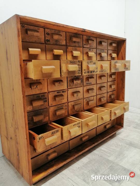 szuflandia komoda aptekarska stara drewno Radomsko