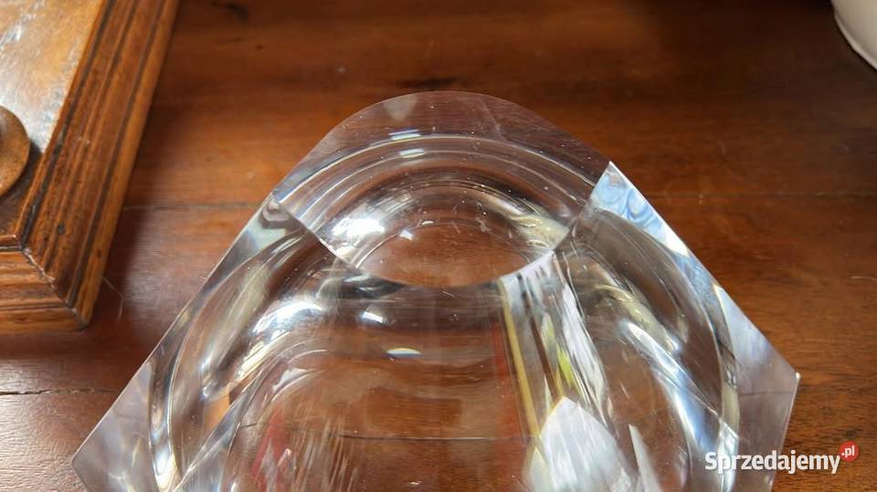 Patera misa Orrefors Marin Cut Art Glass