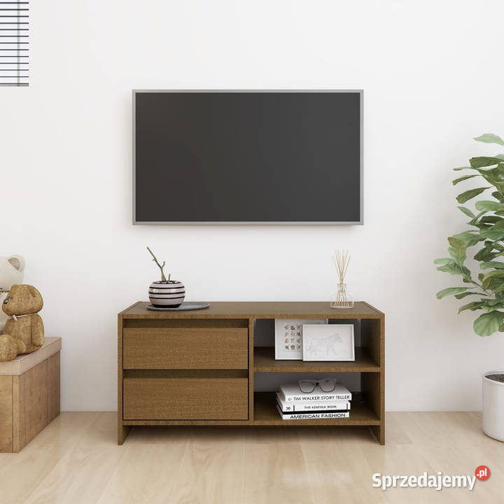 Szafka pod TV miodowy brąz 80x31x39 drewno Warszawa