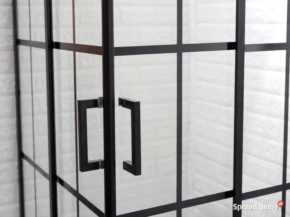 Kabina prysznicowa 80 6mm 185 brodzik syfon czarny łódzkie