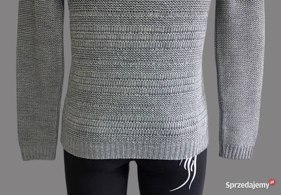 Damski szary ciepły sweter z długim rękawem Chrzanów