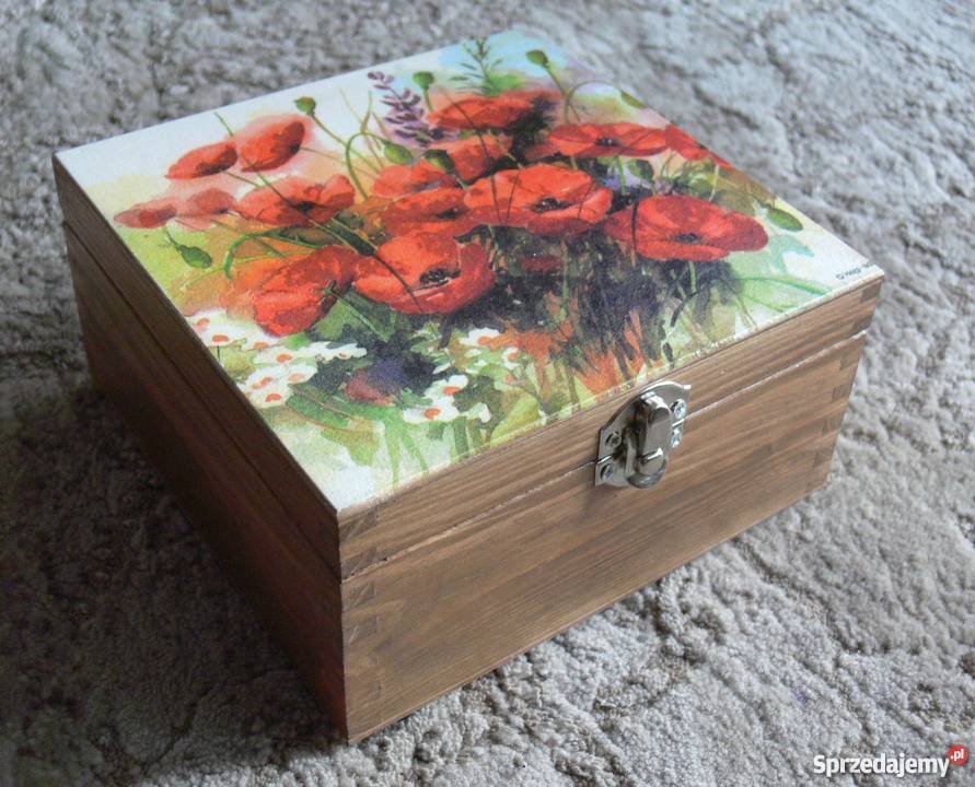 Komplet 3 duże świeczniki szkatułka rękodzieło Halinów