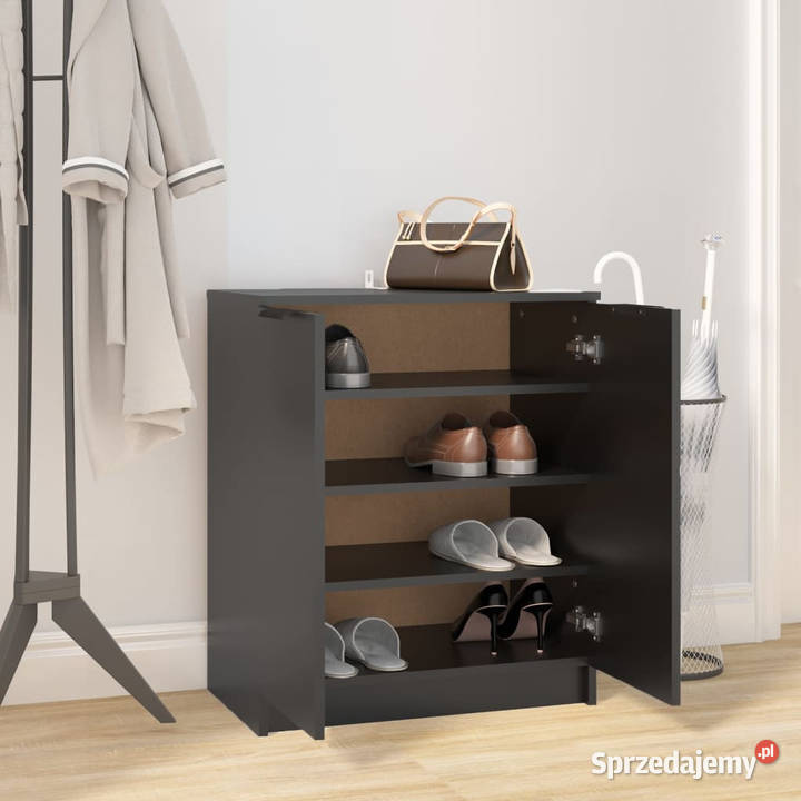 Szafka na buty czarna 59x35x70 materiał