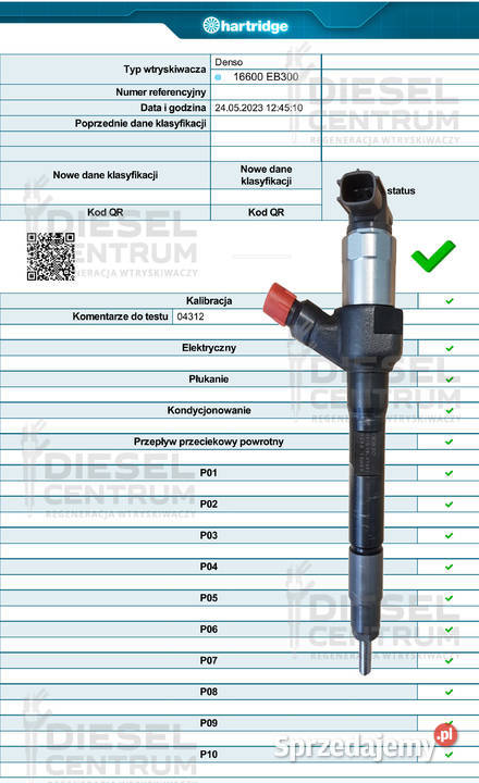 Wtryskiwacze Denso Komplet 4 sztuk 16600 EB300 Miszewo