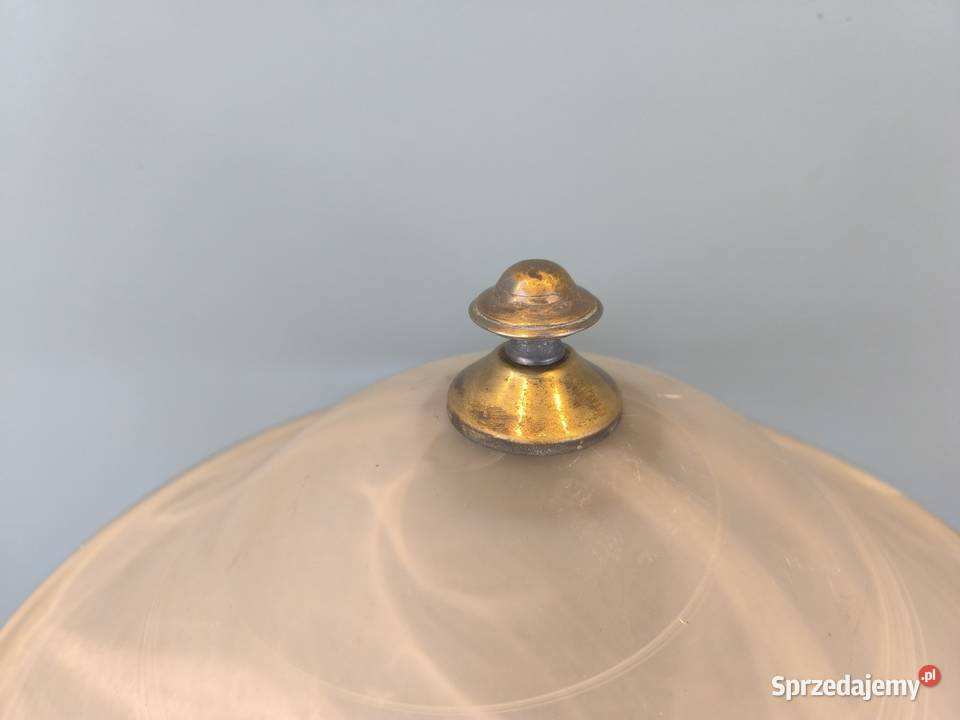 Mosiężna lampa z mlecznym kloszem Łódź