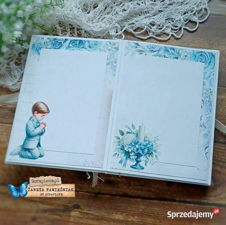 Album harmonijkowy Komunia Święta chłopca Rękodzieło Mszana Dolna