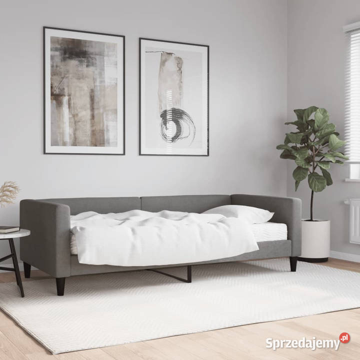Sofa z materacem ciemnoszara tkanina 90x190 Warszawa sprzedam