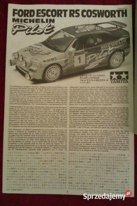 model Tamiya 124 Michelin Pilot Ford Escort RS Warszawa