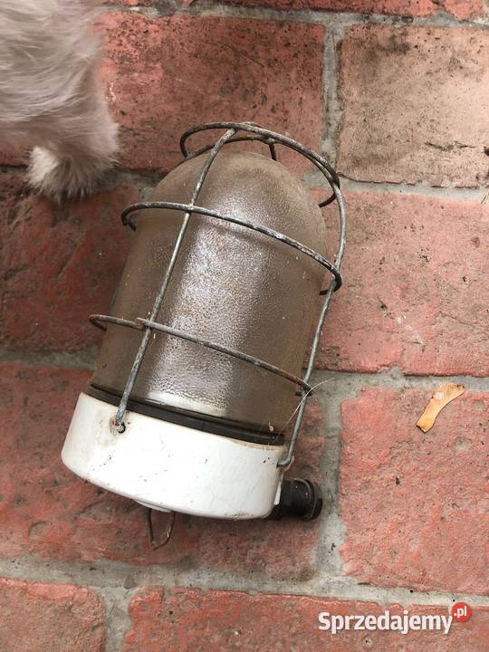 Lampa lofty PRL porcelanowa szklana garażowa do Poznań