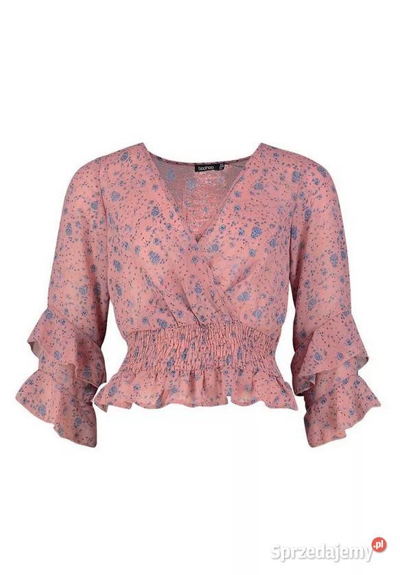 BOOHOO CIELISTA BLUZKA TOP Z KWIATOWYM WZOREM Kalisz sprzedam