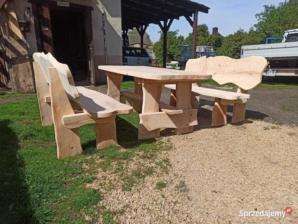 Meble ogrodowe biesiadne z bali Woźniki