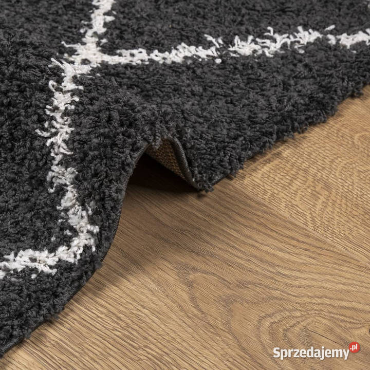 Dywan z długim włosiem PAMPLONA czarnokremowy Warszawa