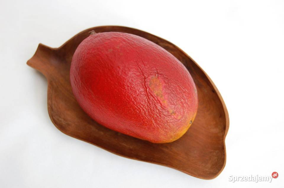 Rzeźbiona patera owoc mango drewno teak lata 70 Lublin