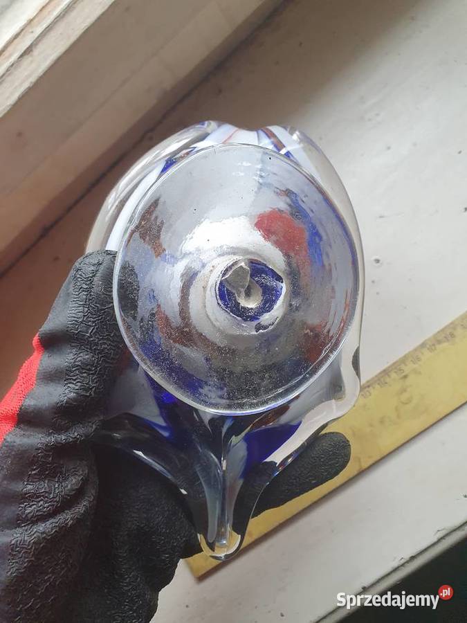 Patera misa popielniczka szkło niebieskie łabędź Warszawa sprzedam