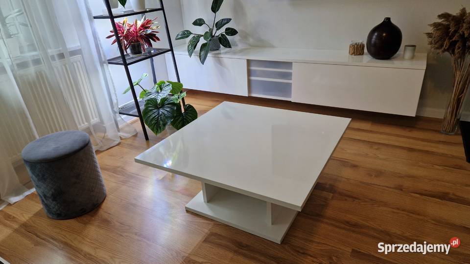 Stolik kawowy biały połysk 90x90x40 90cm Kalisz