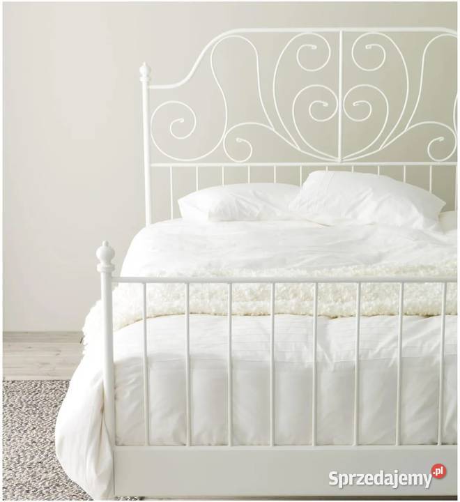 Łóżko białe metalowe IKEA LEIRVIK 140200 z Legnica